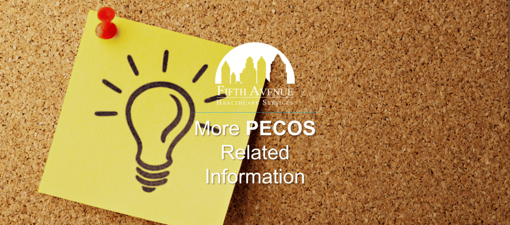 PECOS Medicare Application Status Related Information